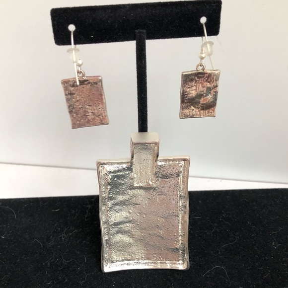 Chocolate and Silver pendant and earrings set 💋 - Picture 4 of 8